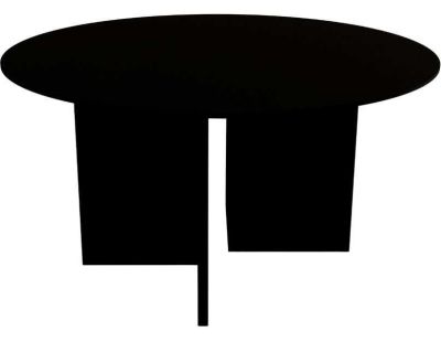 Table basse ronde 80 cm en aggloméré Leo (Noir)