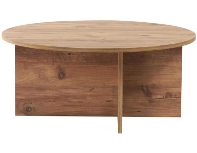 Table basse ronde en aggloméré Soleil (Pin)