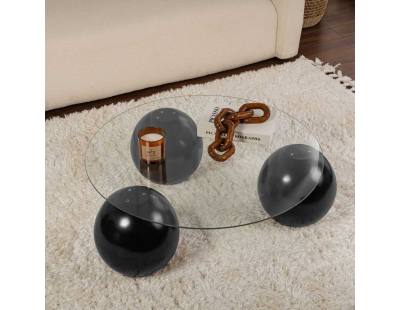 Table basse ronde en verre Miro