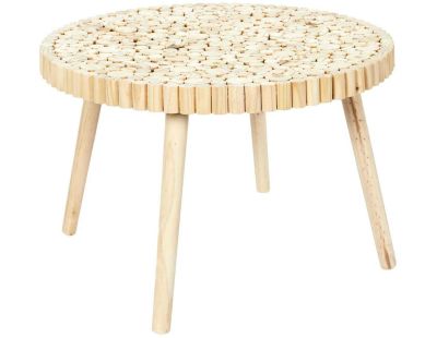 Table basse rondin en bois 60 cm