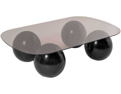 Table basse en verre 118 x 75 x 30 cm Evara (Noir et bronze (verre))