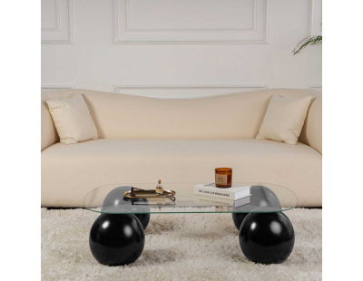 Table basse en verre 118 x 75 x 30 cm Evara