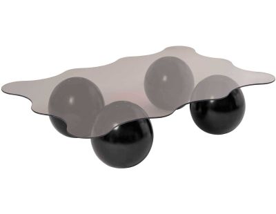 Table basse en verre 120 x 80 x 30 cm Noxa (Noir et bronze (verre))