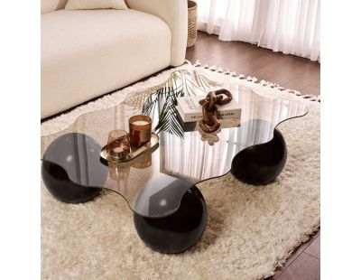Table basse en verre 120 x 80 x 30 cm Noxa (Noir et bronze (verre))