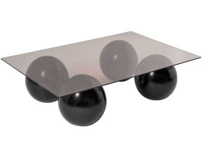 Table basse en verre 110 x 75 x 30 cm Sera (Noir et bronze (verre))