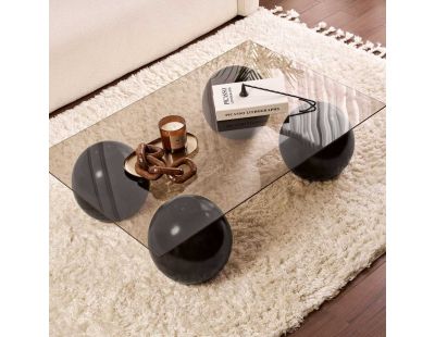 Table basse en verre 110 x 75 x 30 cm Sera (Noir et bronze (verre))