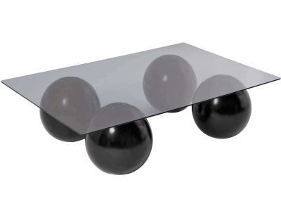 Table basse en verre 110 x 75 x 30 cm Sera (Noir et gris (verre))