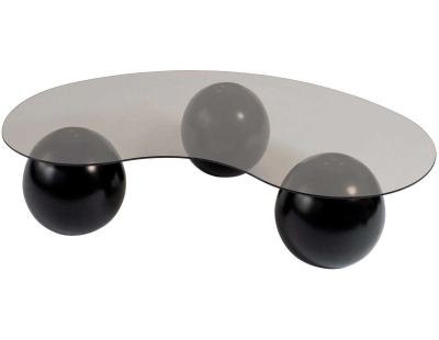 Table basse en verre 120 x 30 x 70 cm Sphere (Noir, Bronze (Verre))