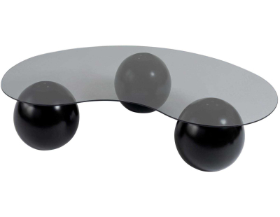 Table basse en verre 120 x 30 x 70 cm Sphere (Noir, Gris (verre))