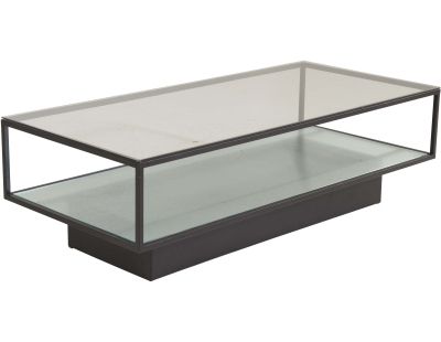 Table basse en verre et acier Maglehem