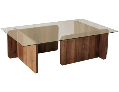 Table basse en verre et aggloméré 105 x 65 x 30 cm Escape