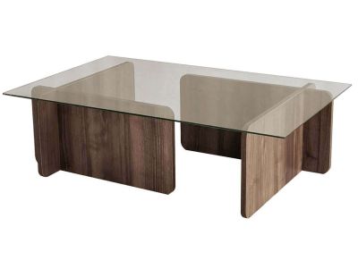 Table basse en verre et aggloméré 105 x 65 x 30 cm Escape