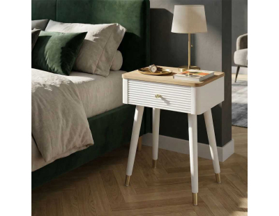 Table de chevet en bois de frêne Matera 45 x 32 x 62 cm