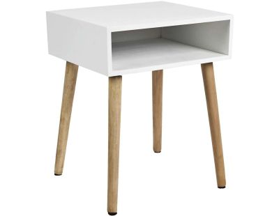 Table de chevet en bois niche colorée (Blanc)