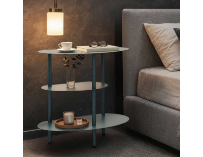 Table de chevet en métal Saturn 49.5 x 27.5 x 49.5 cm (Vert)