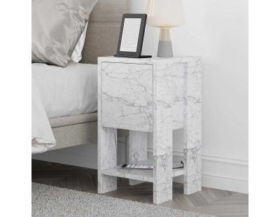Table de chevet avec rangements Ema (Carrara Marble)