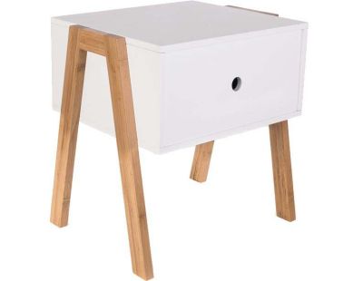 Table de chevet scandinave empilable (Blanc)