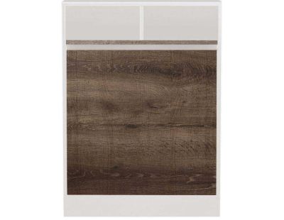 Table de cuisine pliante avec rangements Bracked (Blanc, Marron)