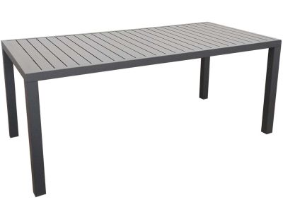 Table extérieure en aluminium plateau à lattes Alice 180 cm