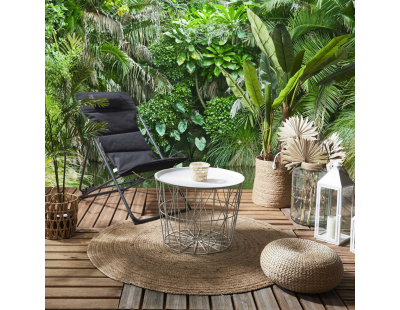 Table filaire en métal blanc 50 cm