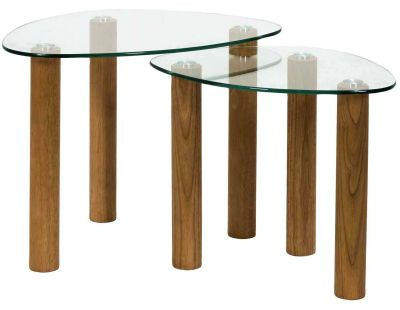 Table gigogne galet en verre trempé Clara (Lot de 2)