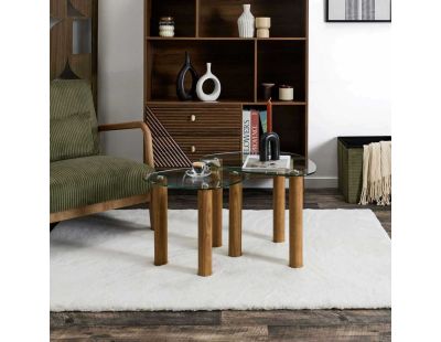 Table gigogne galet en verre trempé Clara (Lot de 2)