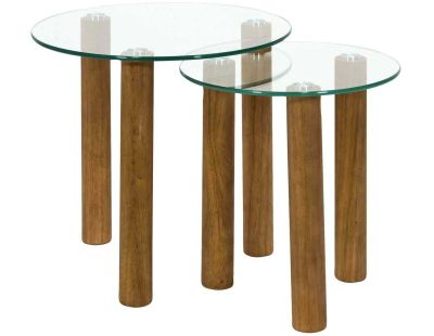 Table gigogne ronde en verre trempé Clara (Lot de 2)