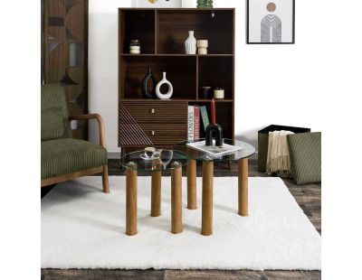 Table gigogne ronde en verre trempé Clara (Lot de 2)