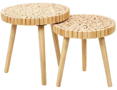 Table gigogne rondin en bois 40 cm