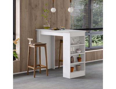 Table haute avec étagères en agglomère Swallow (Bmanc)