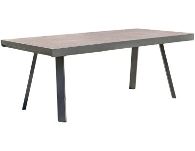 Table de jardin en aluminium avec rallonge intégrée Stockholm (Plateau réglable de 200 à 300 cm - plateau en céramique)