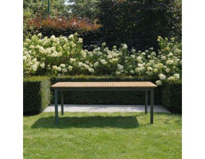 Table de jardin en aluminium et teck massif Piana