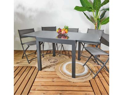 Table de jardin extensible en métal Haria 80 x 80 x 75 cm