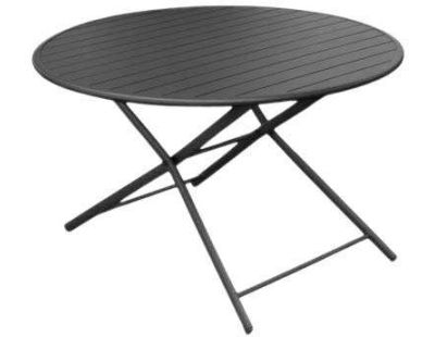 Table de jardin ronde en aluminium 4 personnes Globe (Graphite)