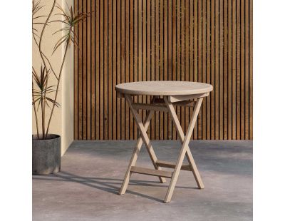 Table de jardin Ø70 cm en teck Kenya