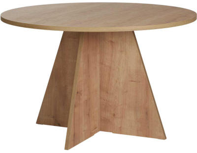Table à manger ronde en aggloméré Virella (Chêne)