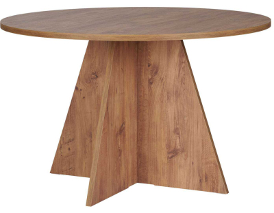 Table à manger ronde en aggloméré Virella (Pin)