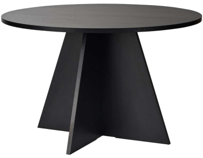 Table à manger ronde en aggloméré Virella (Bois noir)