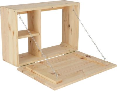 Table murale rabattable en bois avec étagères