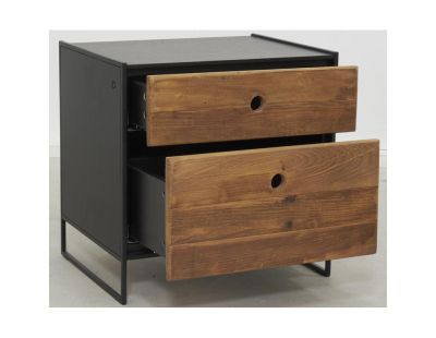Table de nuit en pin recyclé REWOOD