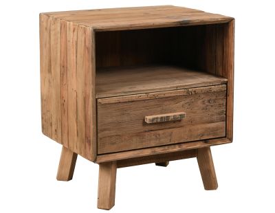 Table de nuit en pin recyclé REWOOD