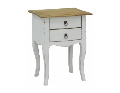 Table de nuit 2 tiroirs en bois blanc