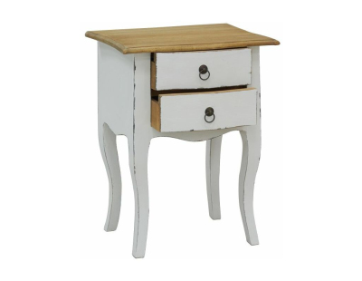 Table de nuit 2 tiroirs en bois blanc