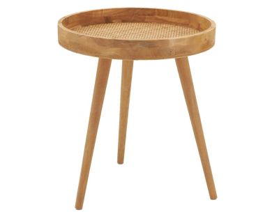 Table en bois naturel et rotin