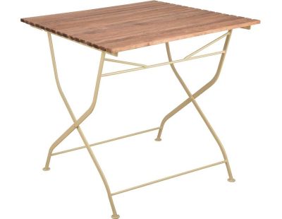 Table pliable en bois et métal (Crème)