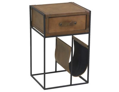 Table porte-revue en cuir