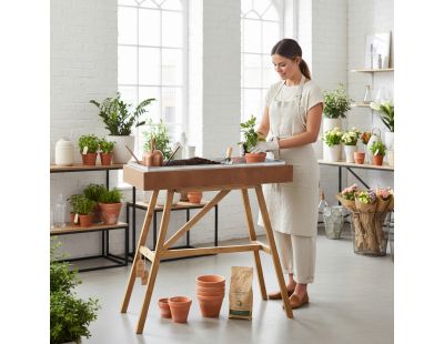Table à rempoter en bois et métal