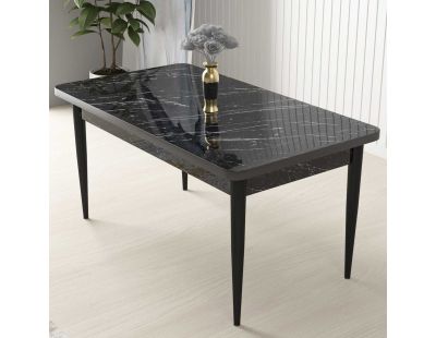 Table de repas en aggloméré Nil (Noir marbré)