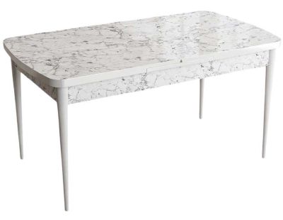 Table de repas en aggloméré avec pieds en métal Han (Blanc)