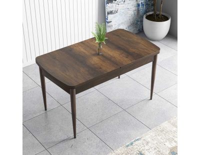 Table de repas en aggloméré avec pieds en métal Han (Marron)